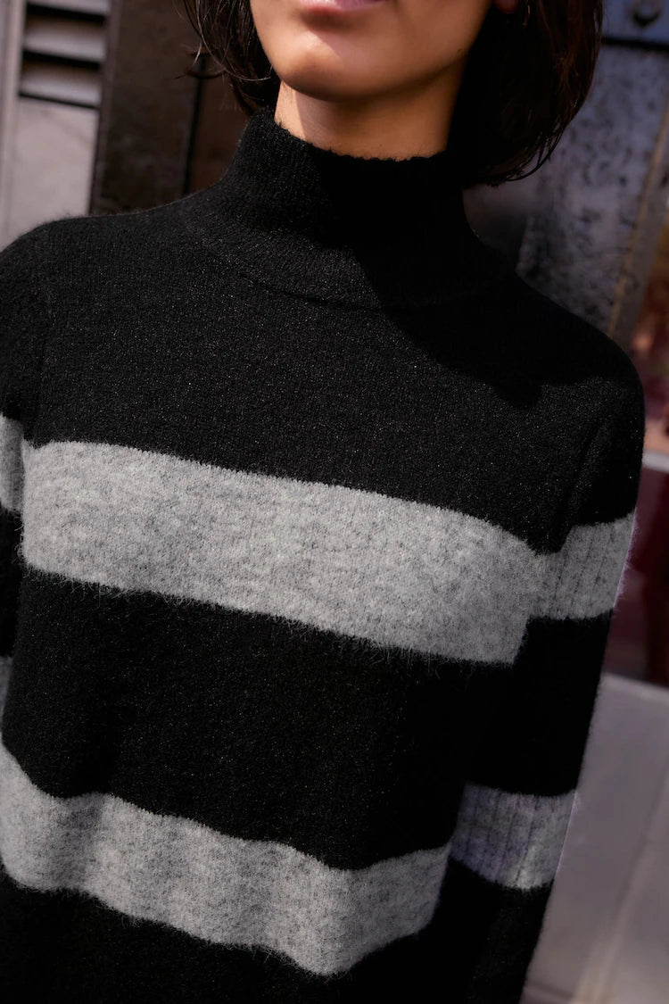 Women High Neck Long Sleeve Maxi Knitted Jumper Dress