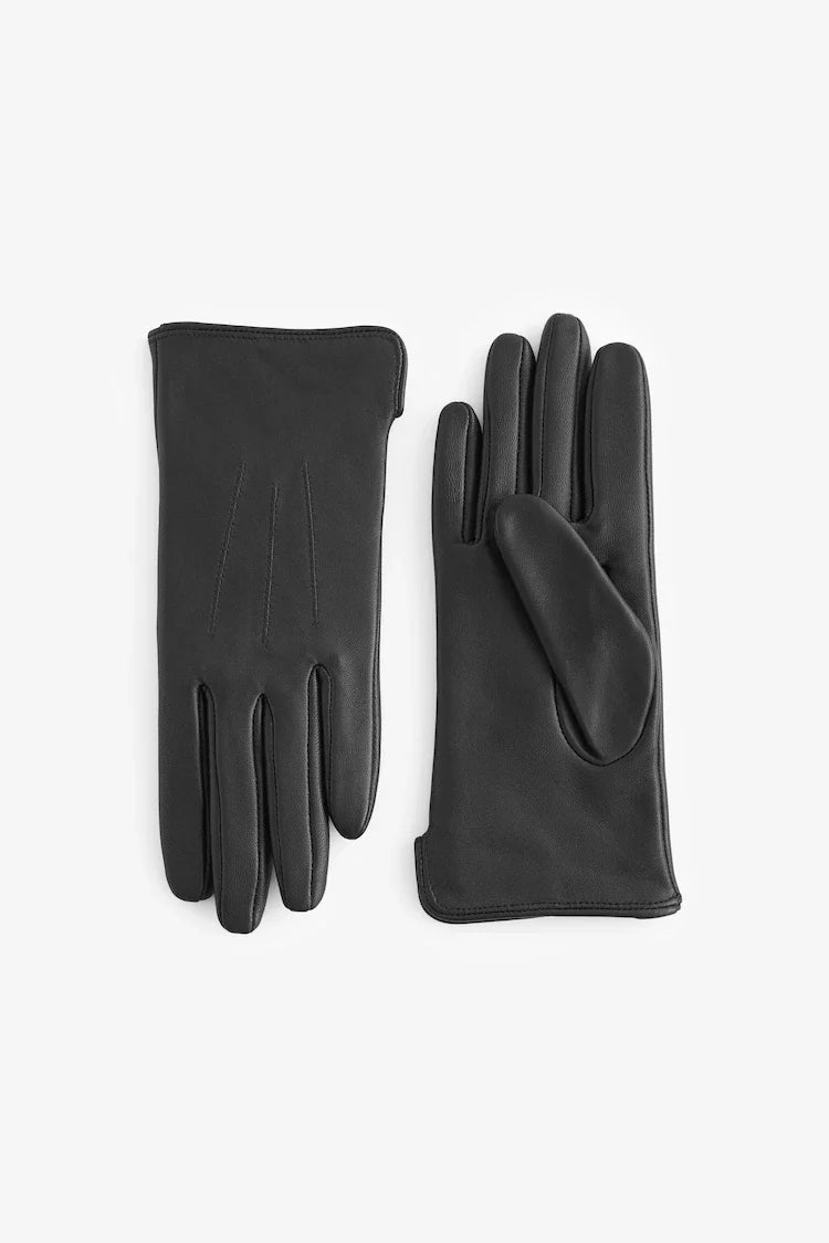 Black Leather Gloves