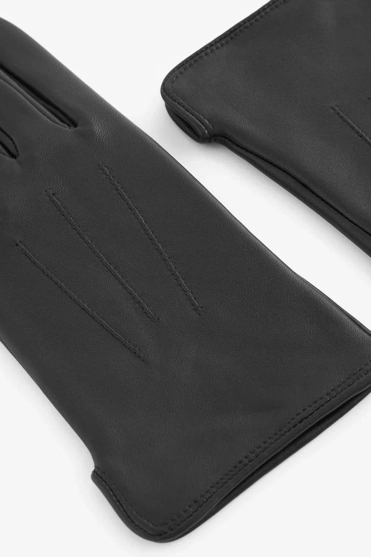 Black Leather Gloves
